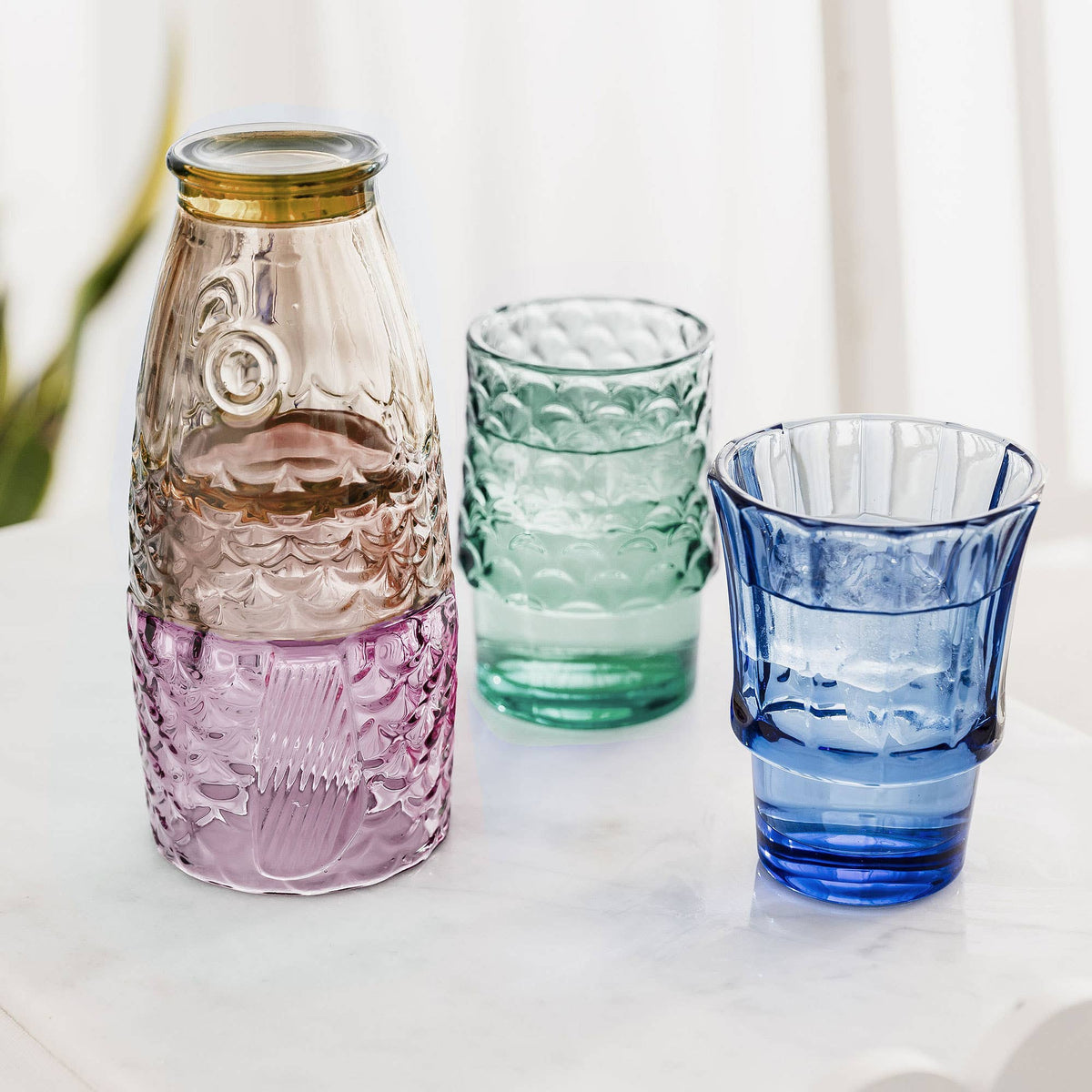 4 stk Stableglass – Fisk Regnbue
