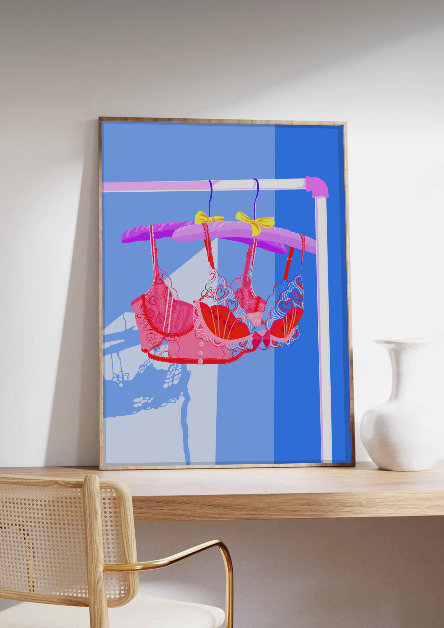 Light Blue Lingerie Kunsttrykk A3
