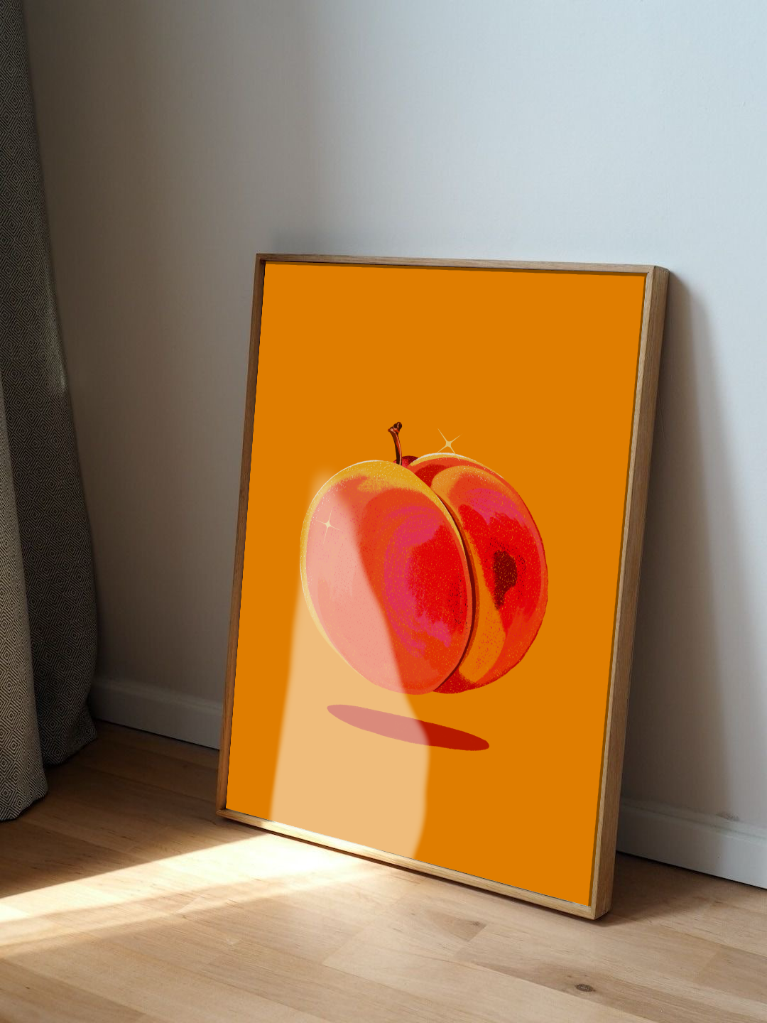 Peach Fruit Kunsttrykk A4