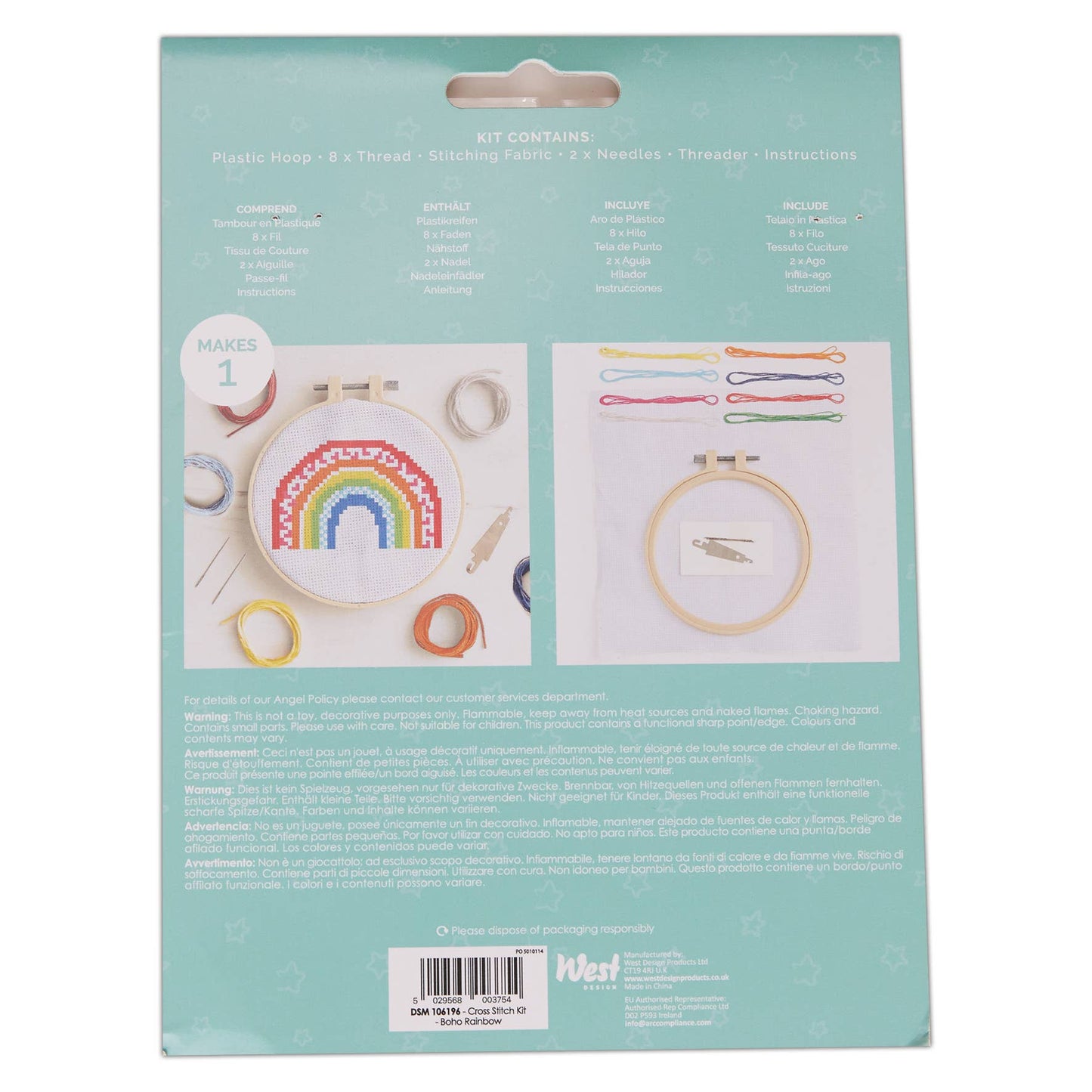 Boho Rainbow - Korssting Broderisett