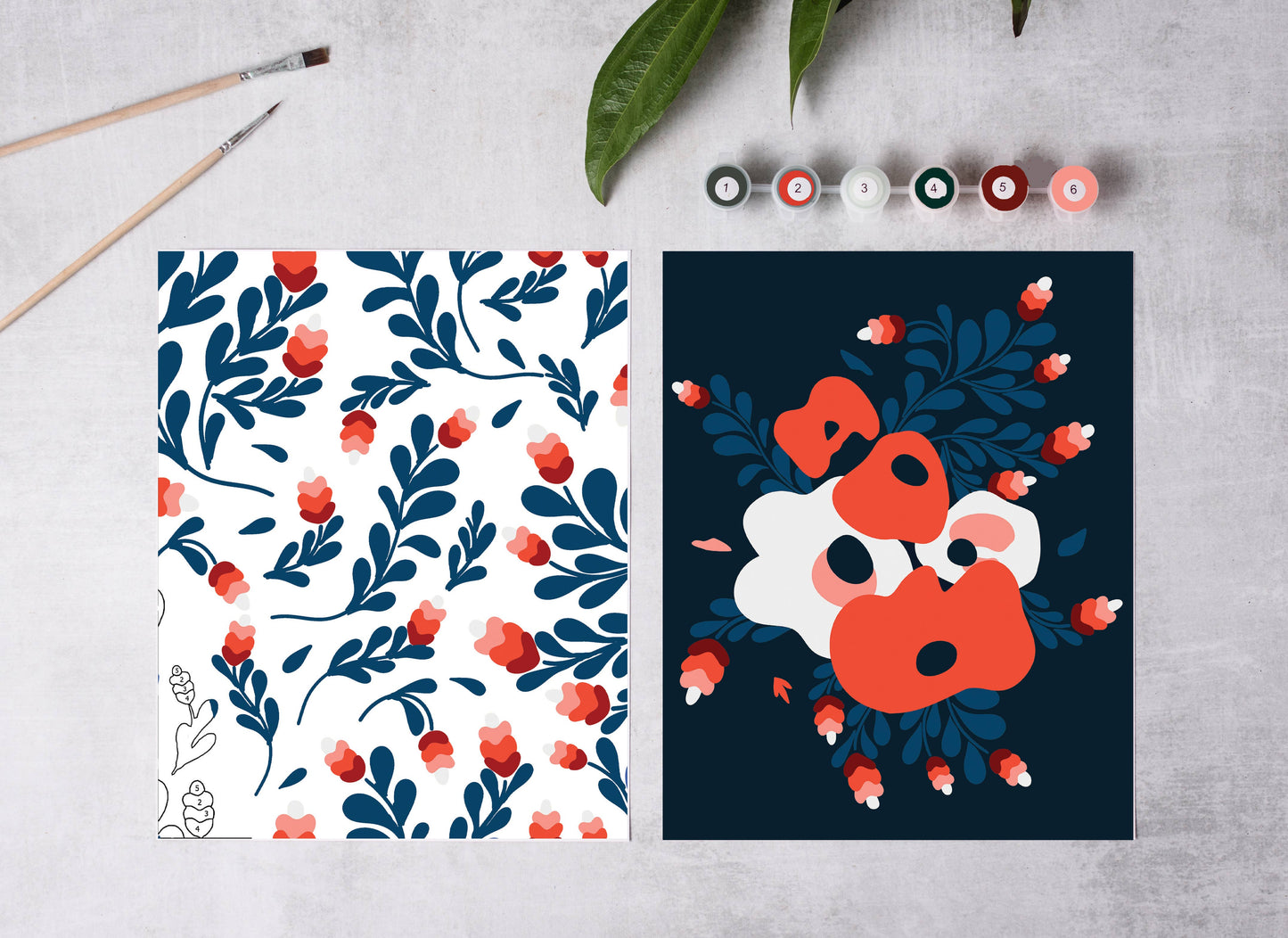 Paint-By-Numbers Sett - Red, White, & Bloom