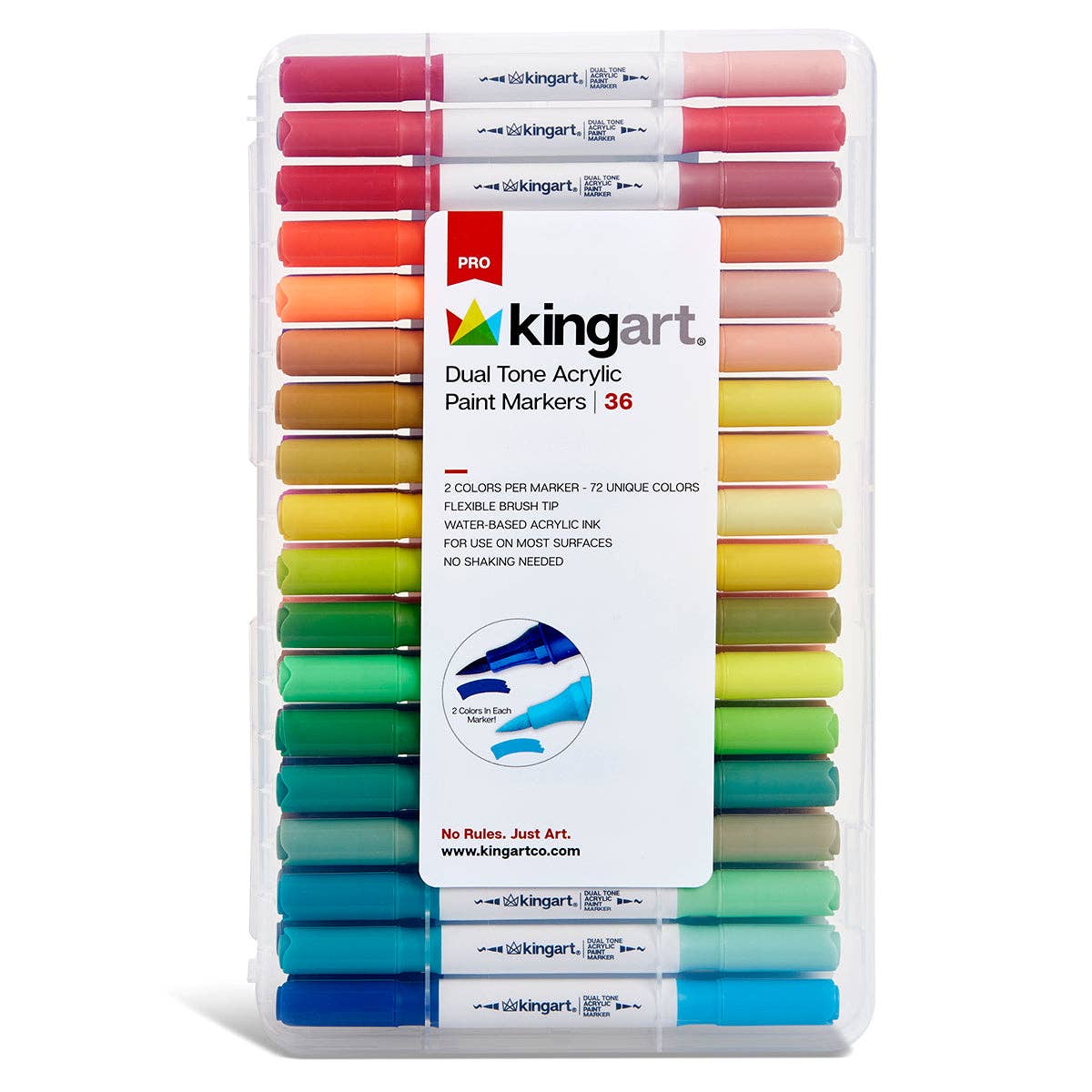 PRO Dual Tone® Akryltusjer - 36 Tusjer, 72 Farger
