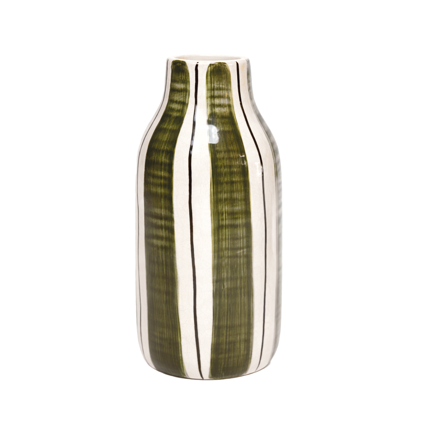 Stor Khaki Stripet Vase