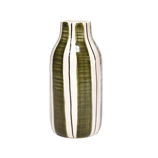 Stor Khaki Stripet Vase