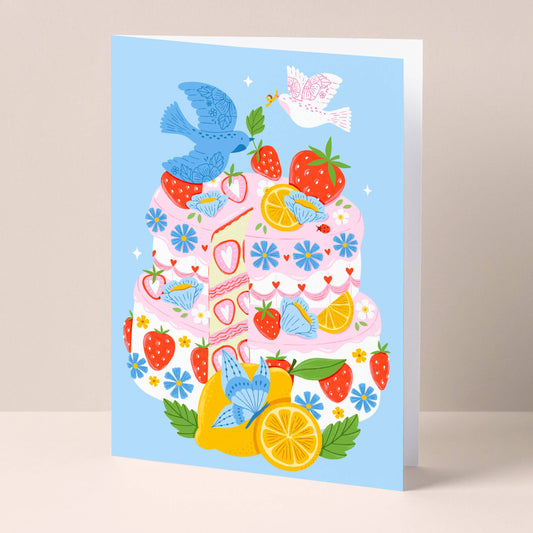 Bursdagskake gratulasjonskort