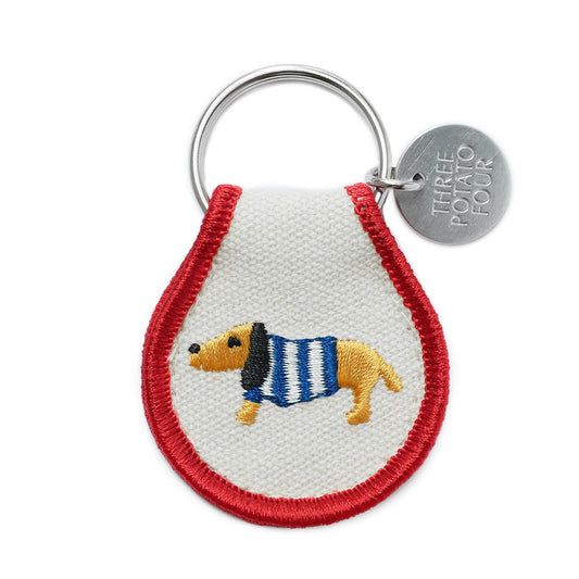 Hund I Genser - Brodert Nøkkelring