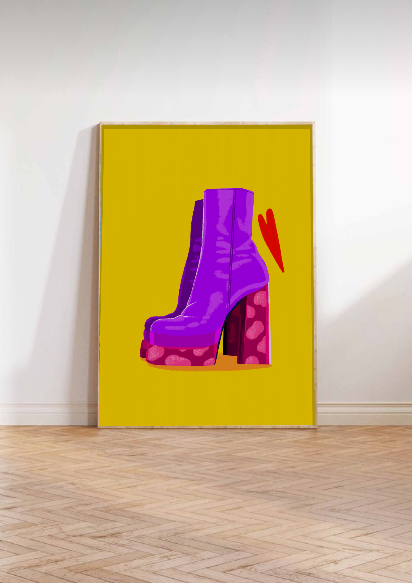 Purple BootsKunsttrykk A4