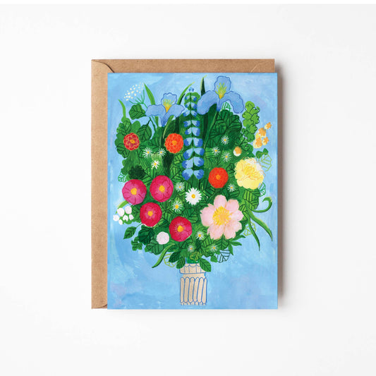 Blomsterbukett gratulasjonskort