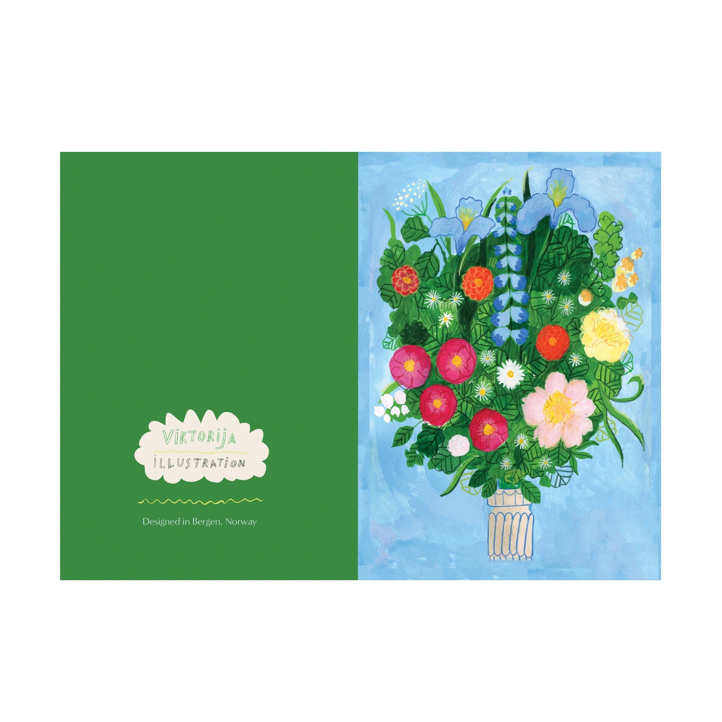 Blomsterbukett gratulasjonskort