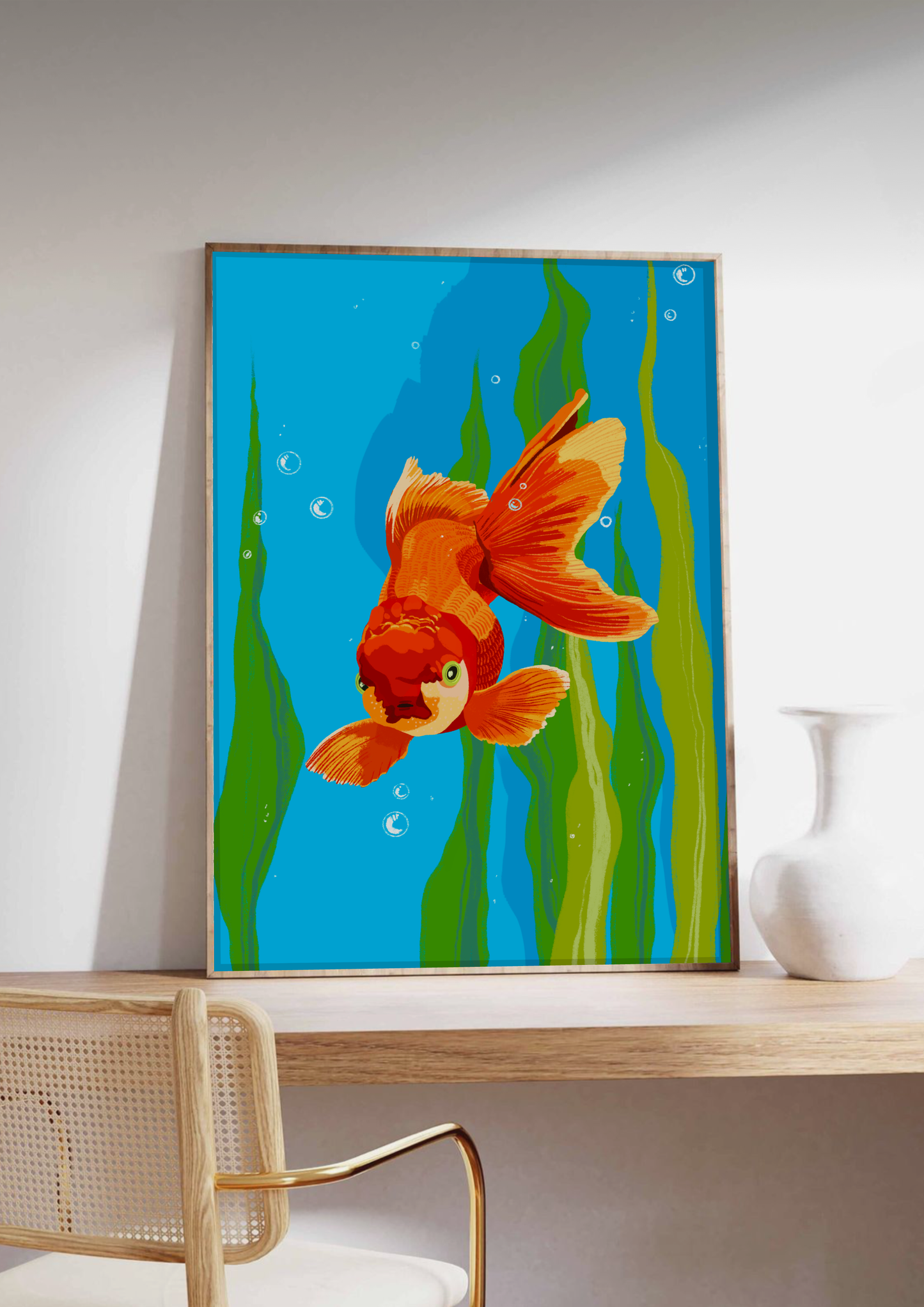 Vibrant Goldfish Kunsttrykk A5