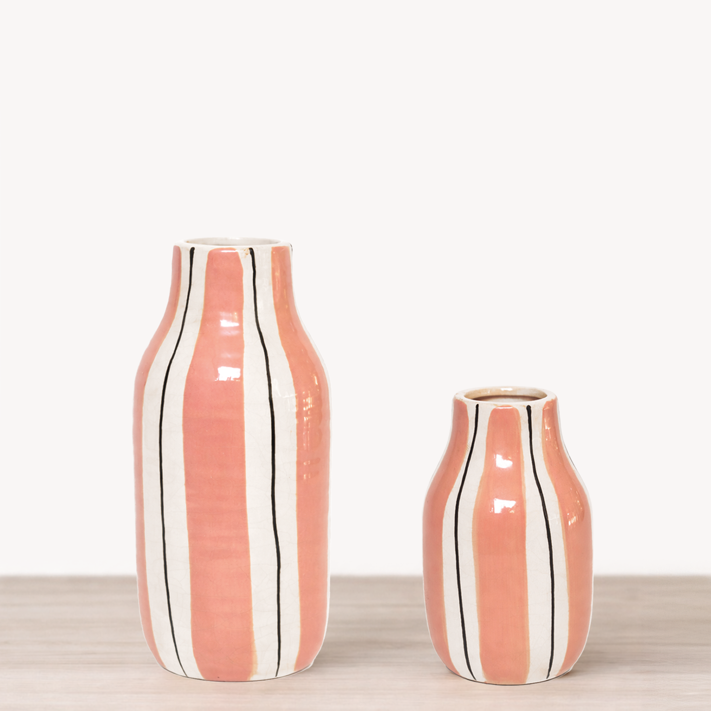 Liten Rosa Stripet Vase