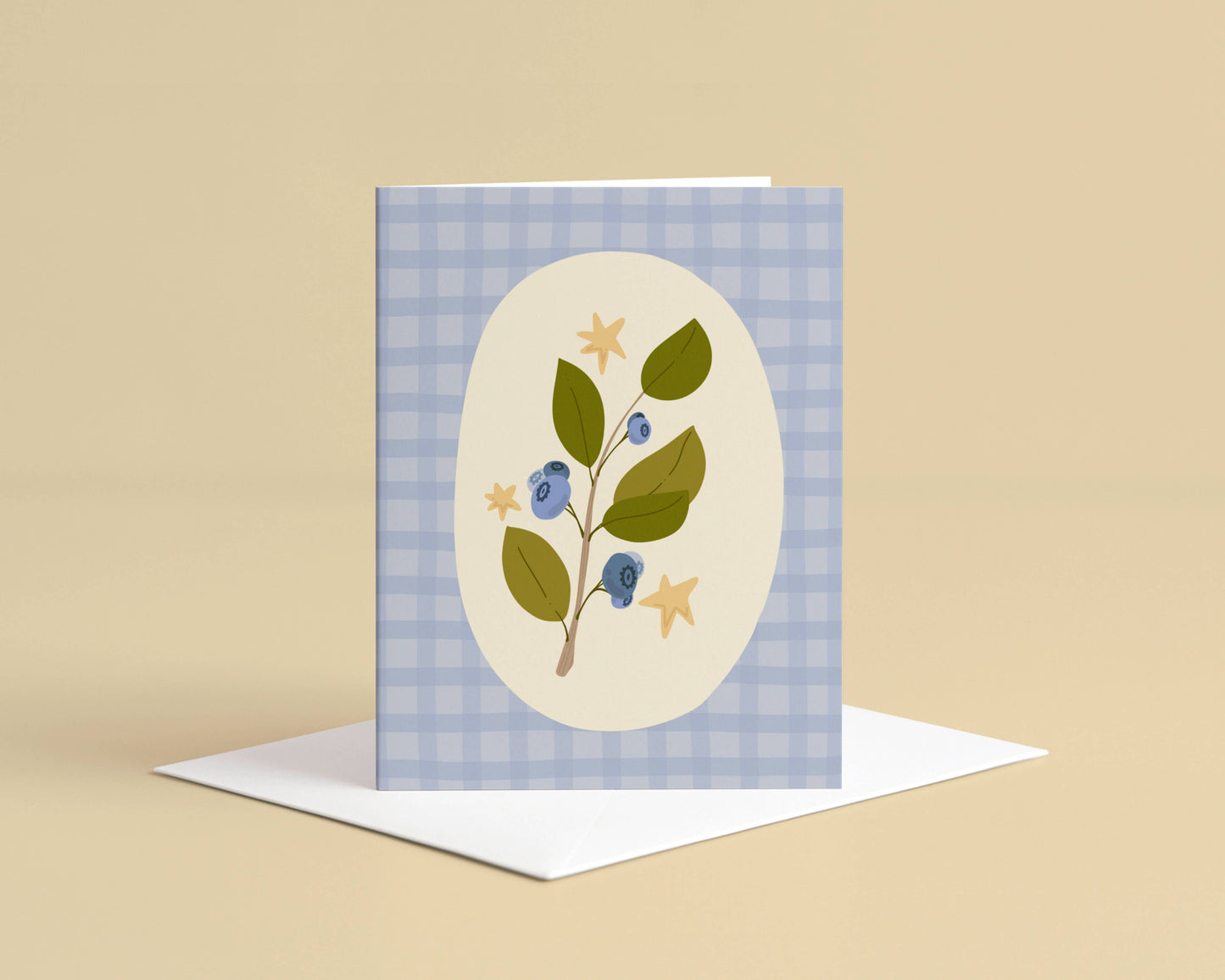 Blueberry Gingham - Dobbelt Kort