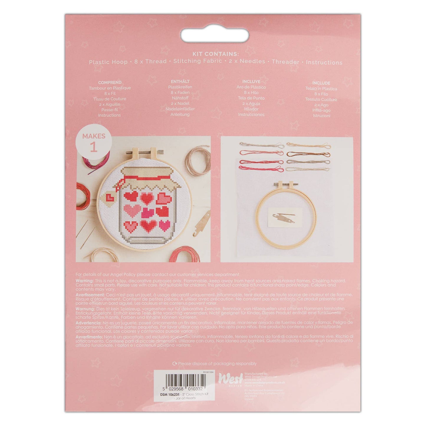 Jar Of Hearts - Korssting Broderisett