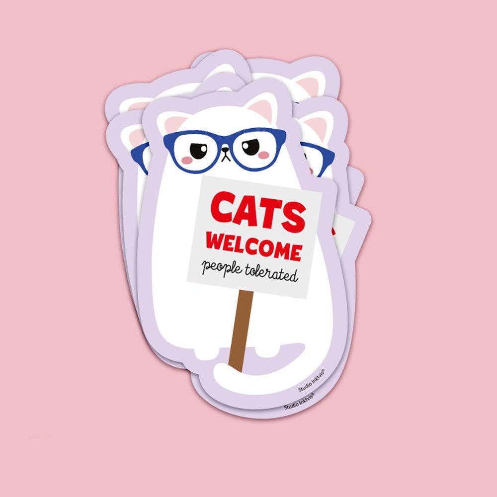 Klistremerke - Cats Welcome People Tolerate