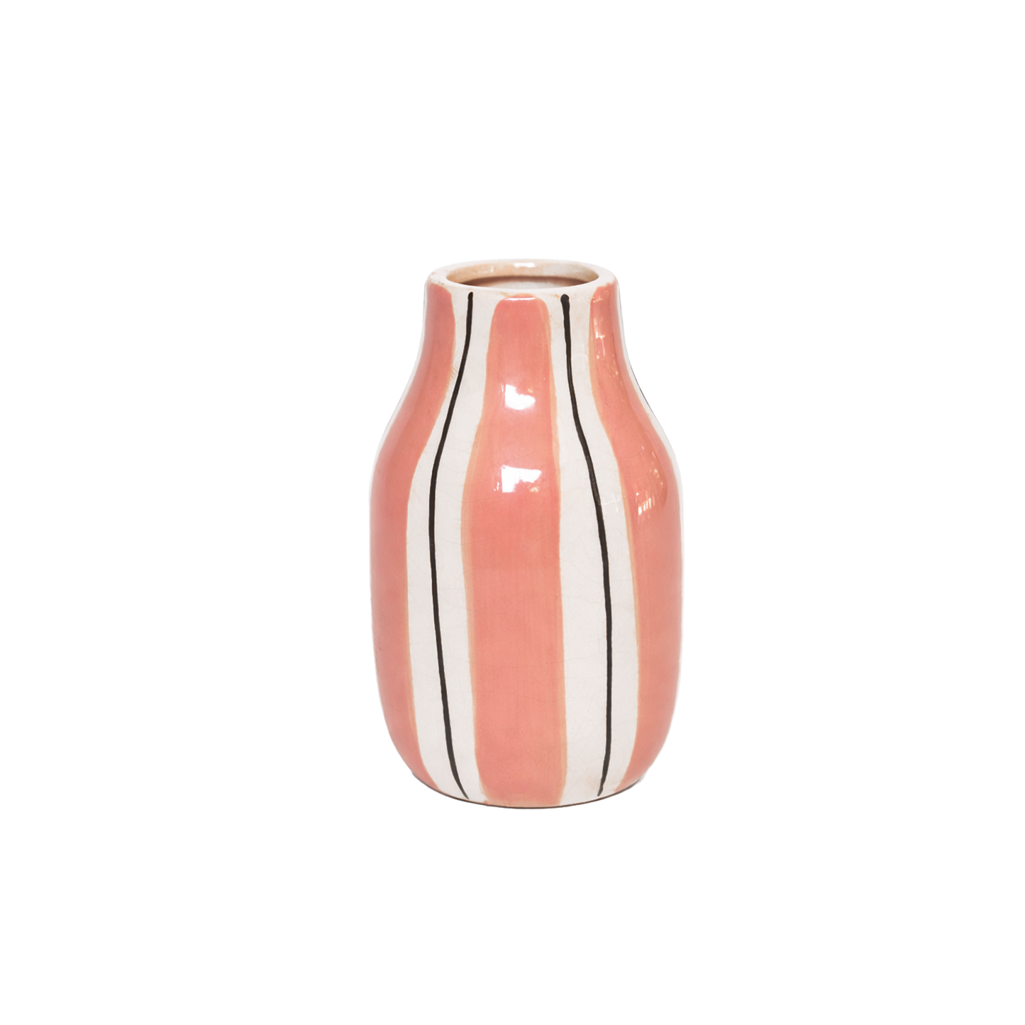 Liten Rosa Stripet Vase
