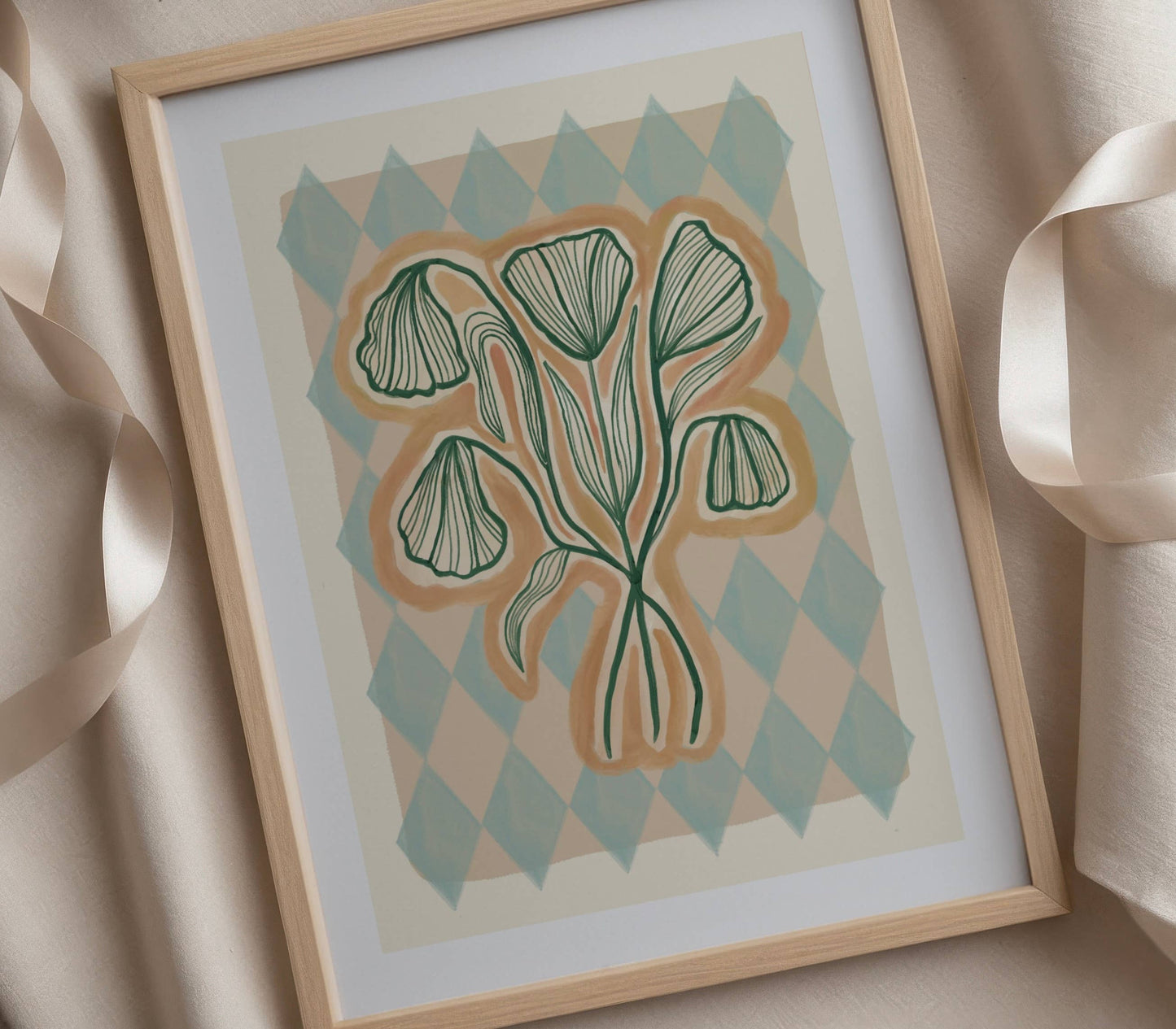 Floral Linje - Kunsttrykk - A5