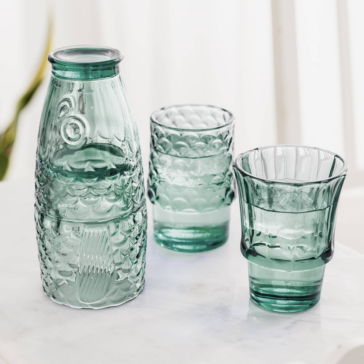 4 stk Stableglass – Fisk Grønn