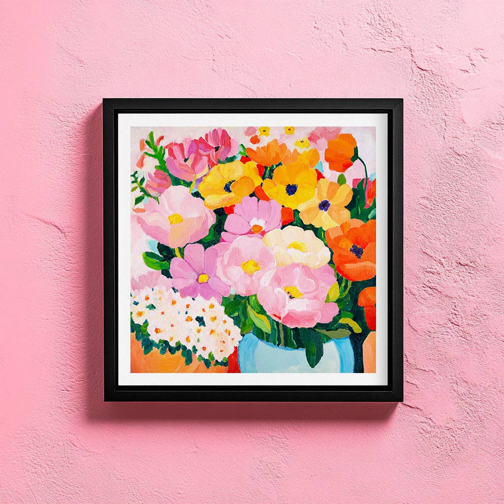 Market Day Flowers - Kunsttrykk - 8x8"
