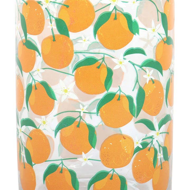 Orange Print Glass