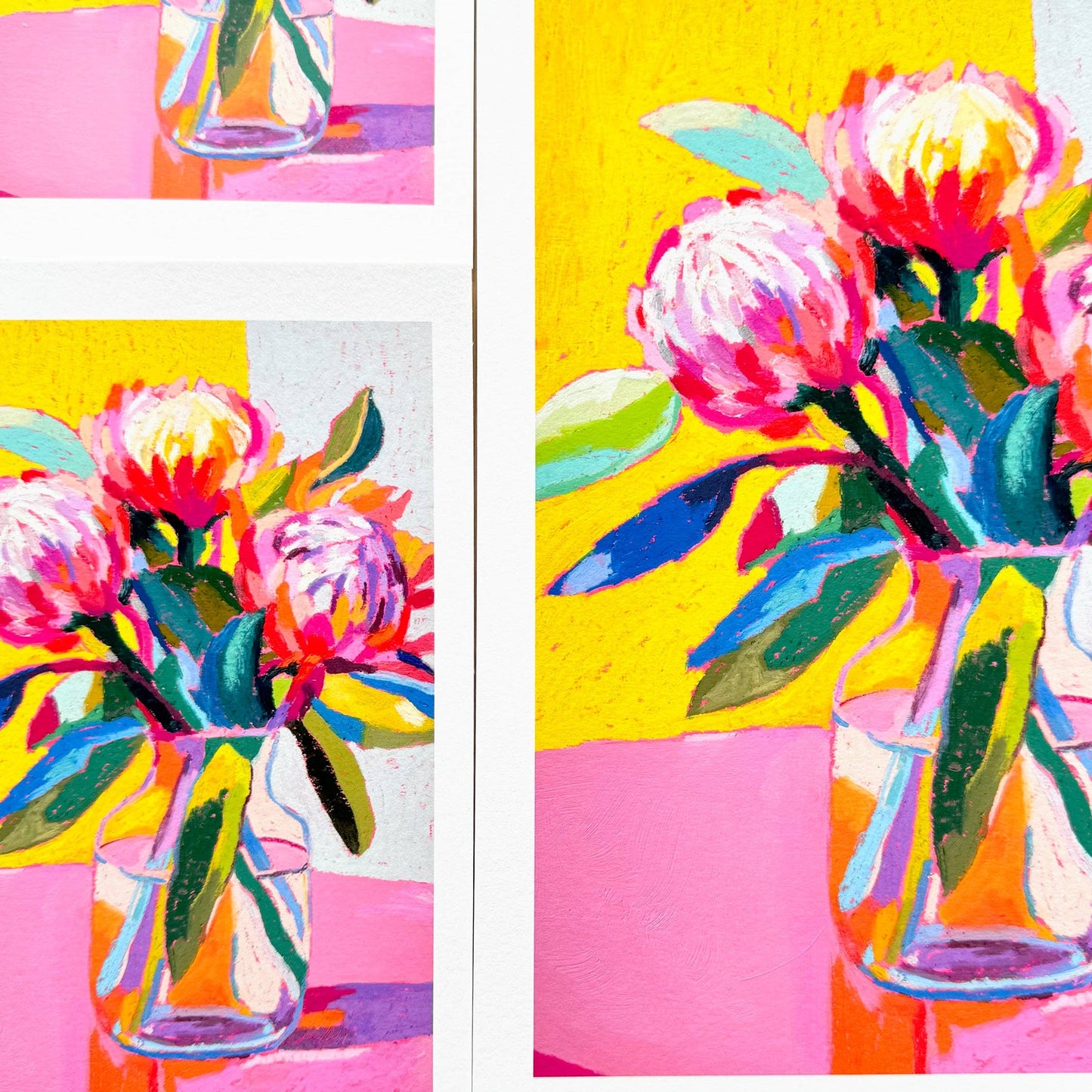 Playful Protea - Kunsttrykk - A3