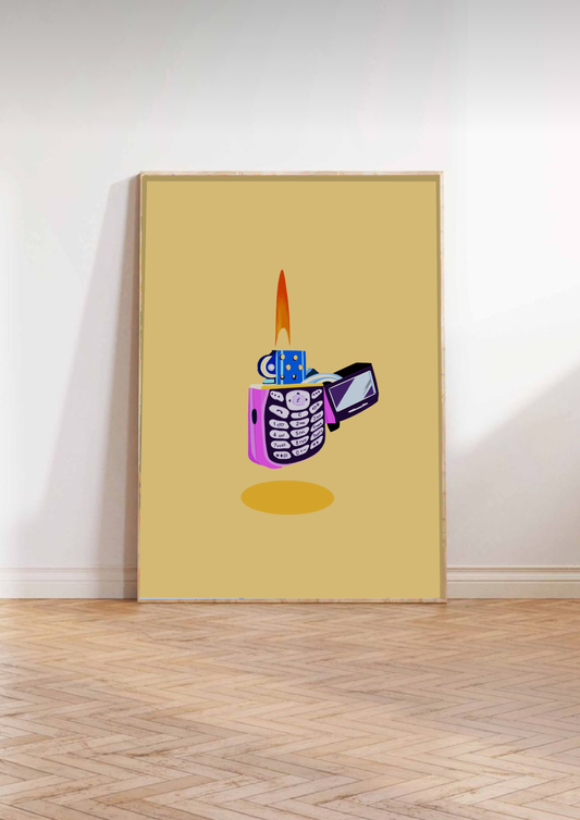 Cellphone Lighter Kunsttrykk A4
